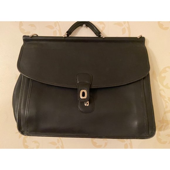 Coach 100% Leather Vintage Black Briefcase NO STRAPS
